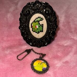 Pokemon Keychain and Cross stitch